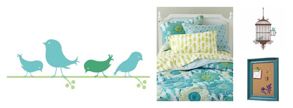 BG Kids® Roller Shade: Little Birds Room Shot_Spring Wing