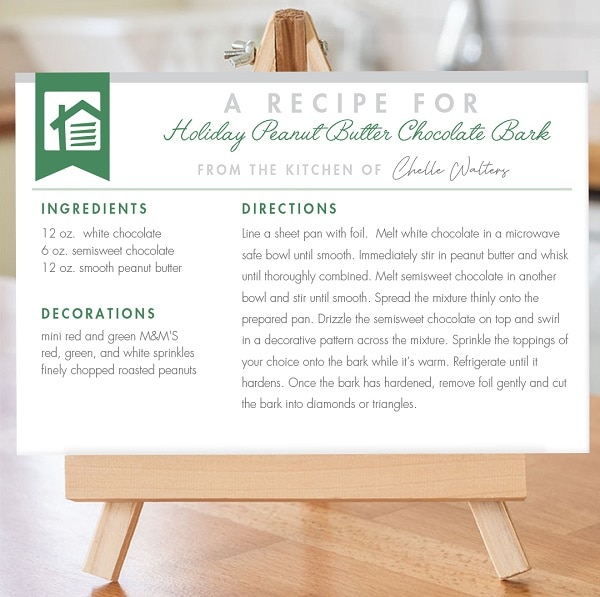 holiday bark from the kitchen of chelle walters, ceo of blindsgalore