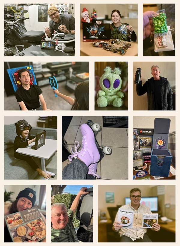 The Blindsgalore Team celebrates with an internal Secret Santa gift exchange