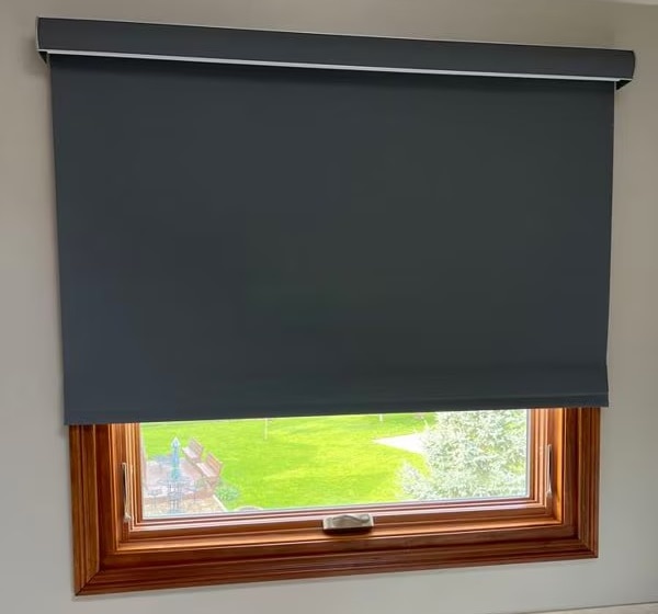 a outside mount blackout shade completely eliminating any light gaps