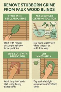 How Do You Remove Stubborn Grime from Faux Wood Blinds