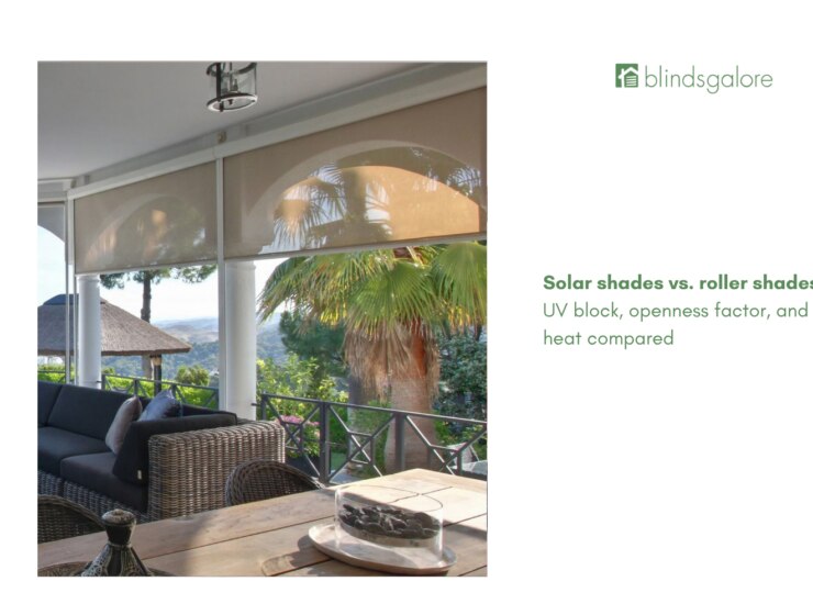 Solar shades vs. roller shades: UV block, openness factor, and heat compared