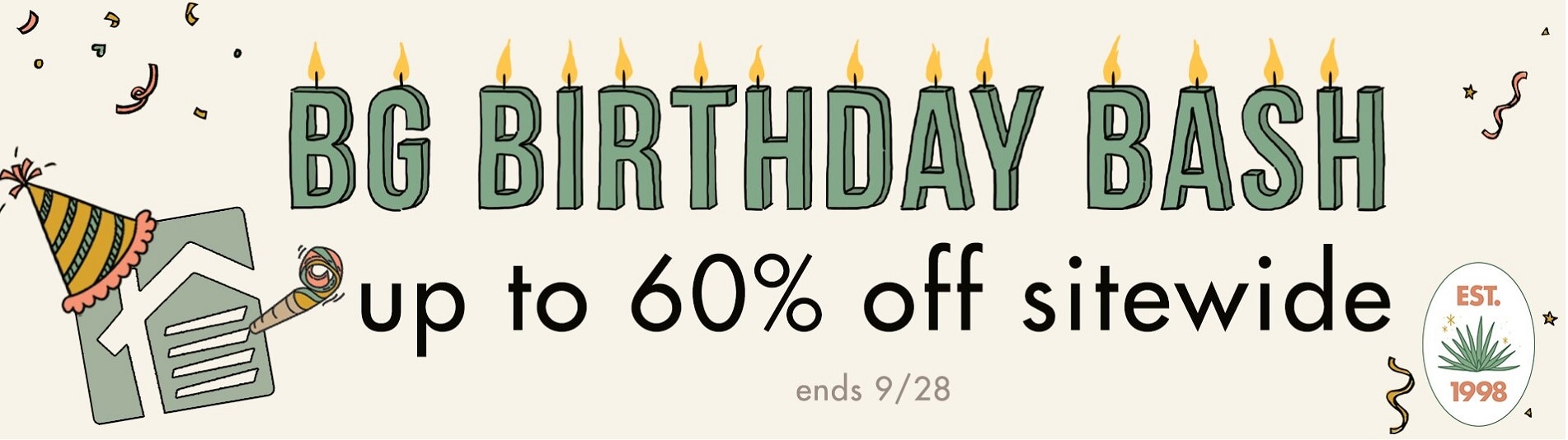 It's our Birthday, celebrate with up to 60% Off